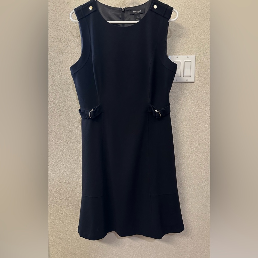 White House Black Market knee length black dress NWT